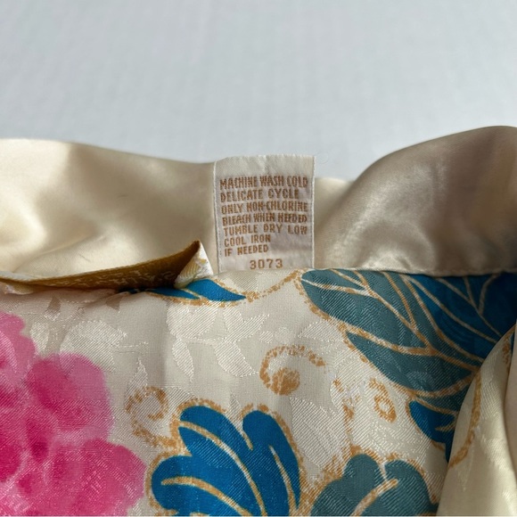 Vintage Victoria’s Secret Gold Label Women’s Gold Floral Night Shirt M/L - Picture 8 of 13